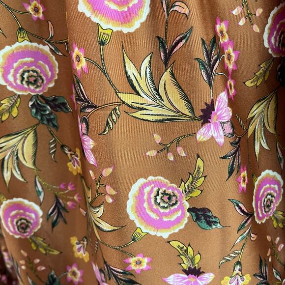 Loft Fall Floral Long Sleeve Blouse Boho Harvest Print Size S - Picture 5 of 11